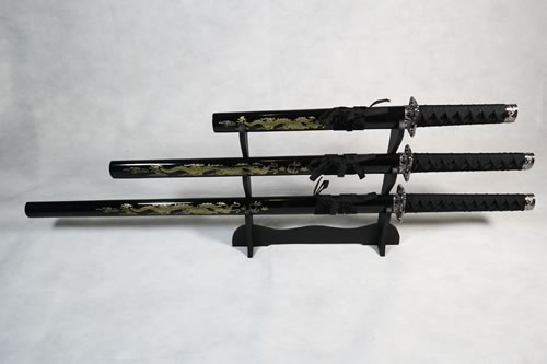 Golden Dragon (Black) Samurai Sword Set