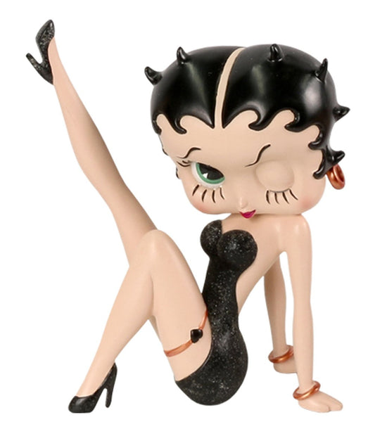 Betty Boop Figurine | Black Glitter Leg Up