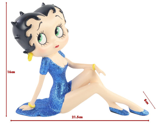 Betty Boop Figurine | Blue Glitter Demure