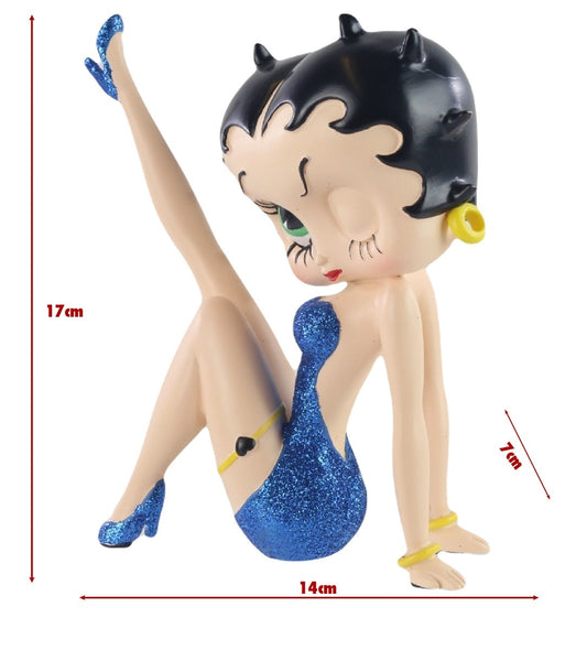 Betty Boop Figurine | Blue Glitter Leg Up