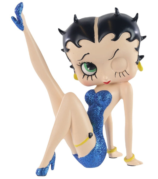 Betty Boop Figurine | Blue Glitter Leg Up