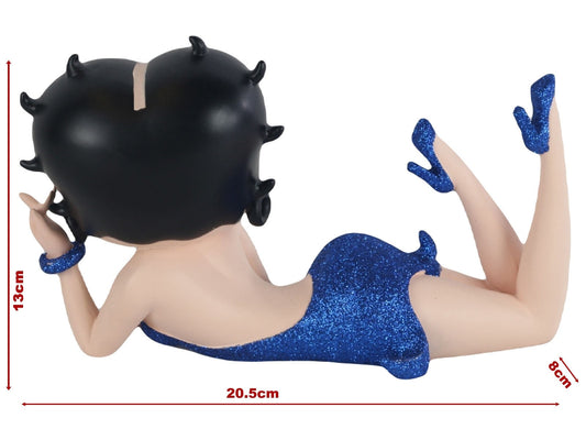 Betty Boop Figurine | Blue Glitter Lying Down (AW429)