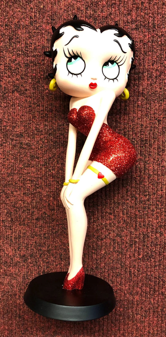 Betty Boop Figurine | Red Glitter Classic Pose