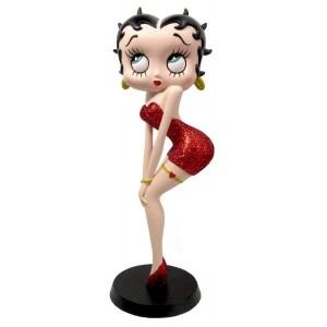 Betty Boop Figurine | Red Glitter Classic Pose