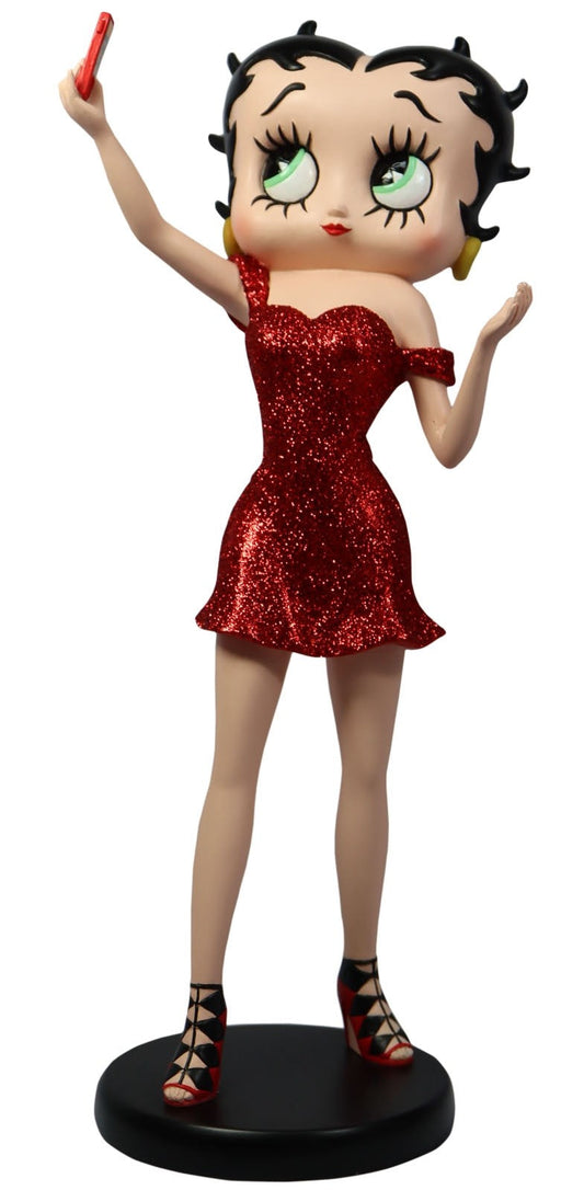 Betty Boop Figurine | Red Glitter Selfie