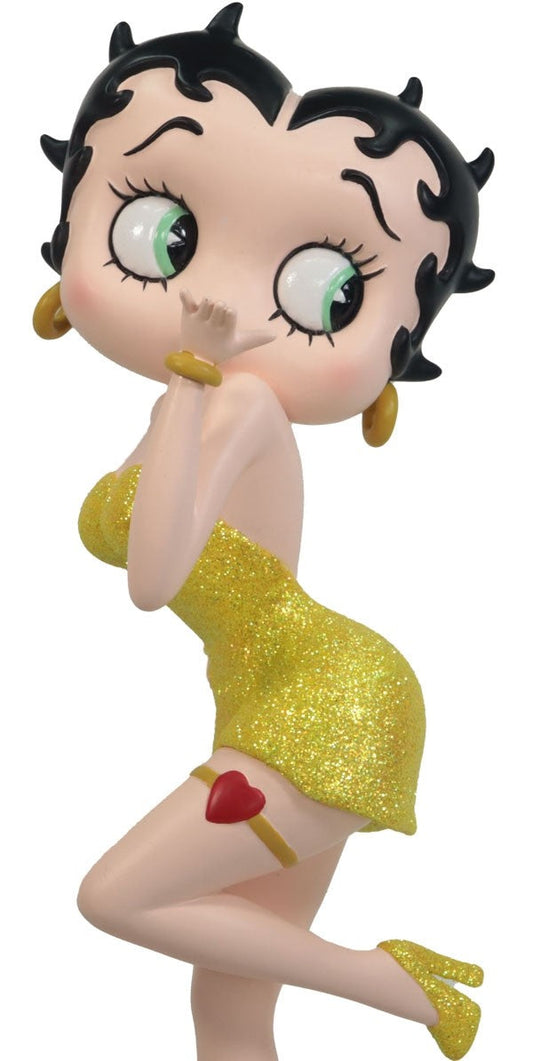 Betty Boop Figurine | Yellow Glitter Blowing Kiss