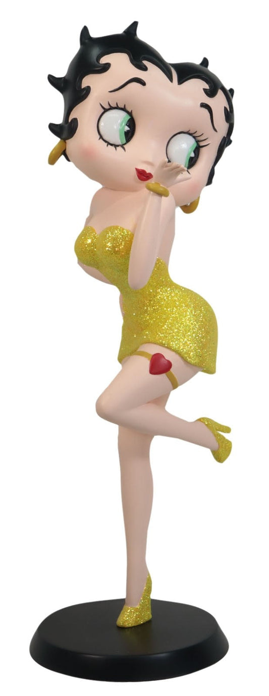 Betty Boop Figurine | Yellow Glitter Blowing Kiss