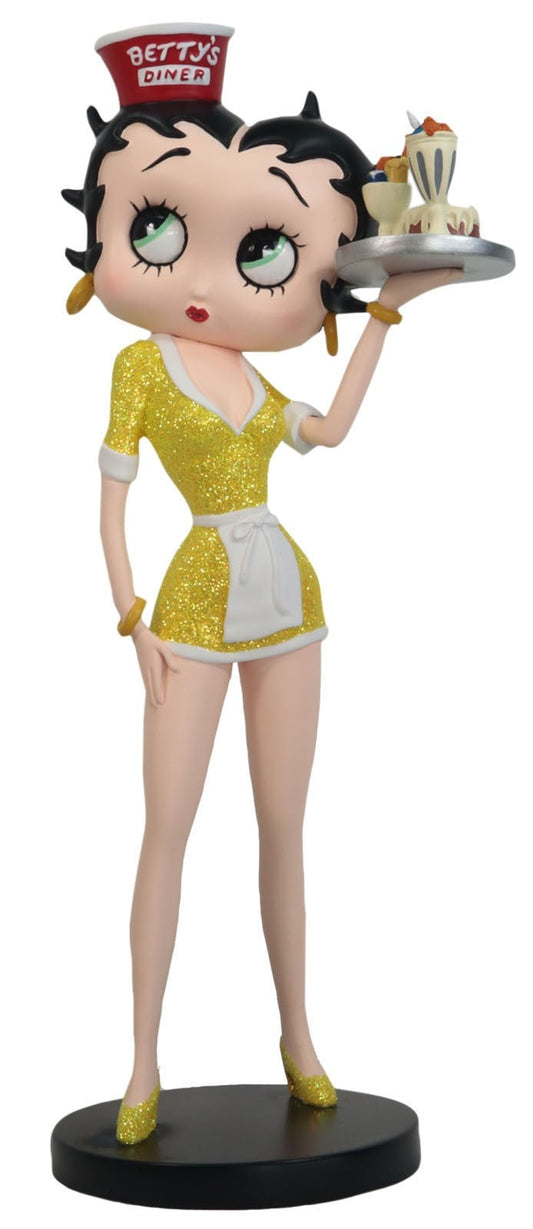 Betty Boop Figurine | Yellow Glitter Diner Waitress