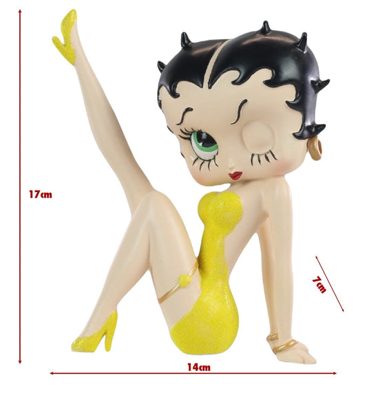 Betty Boop Figurine | Yellow Glitter Leg Up