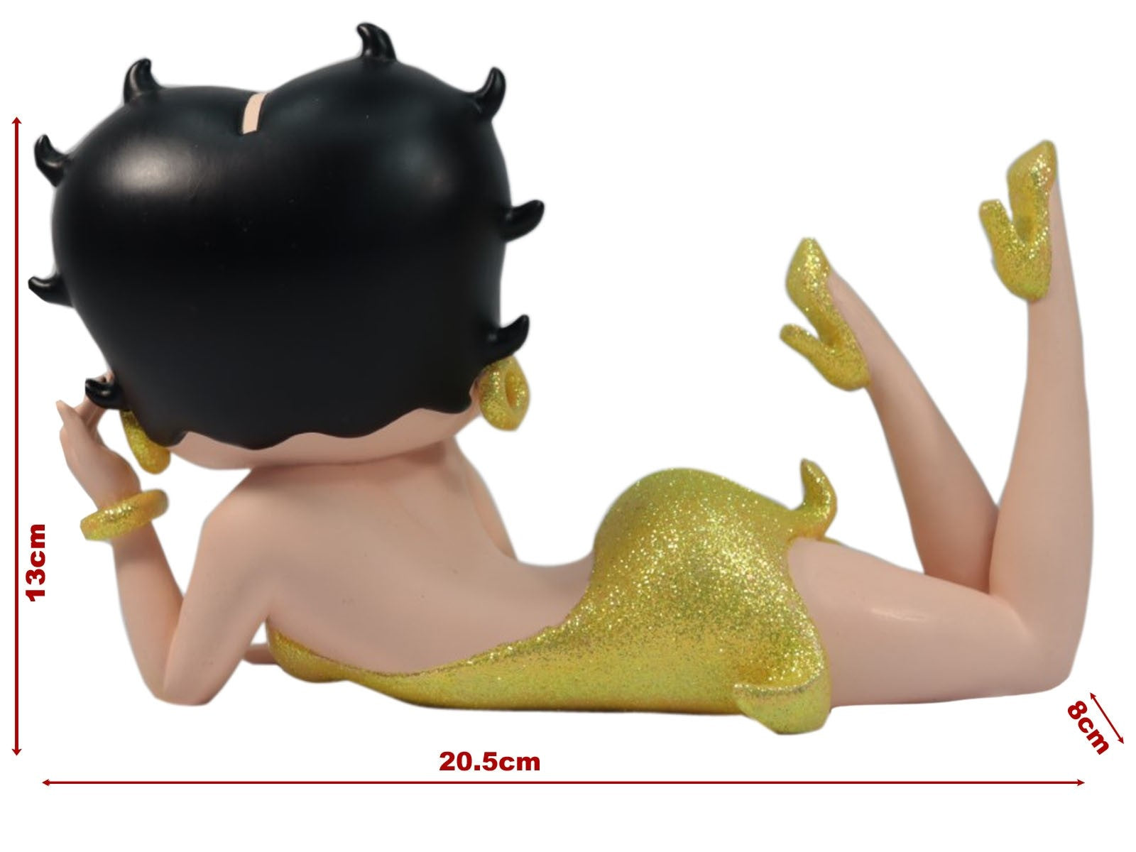 Betty Boop Figurine | Yellow Glitter Lying Down