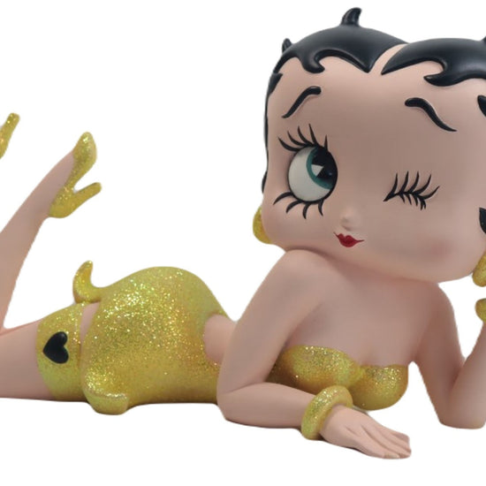 Betty Boop Figurine | Yellow Glitter Lying Down