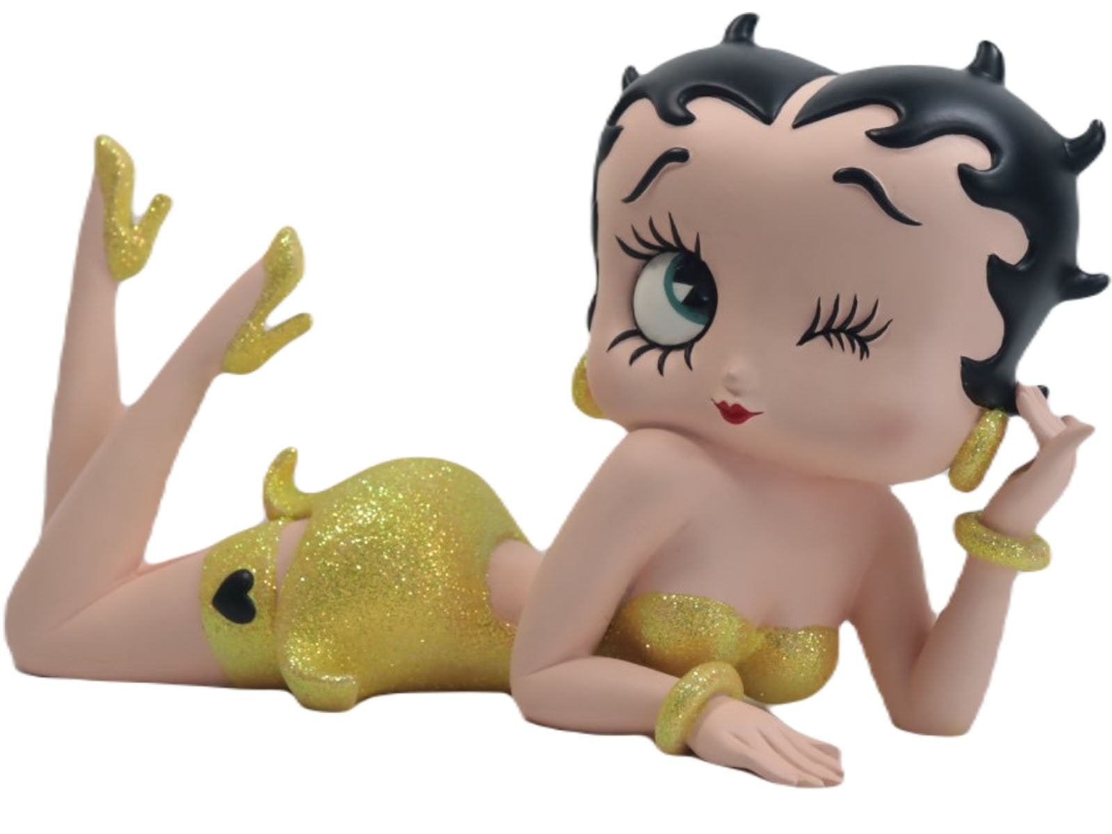 Betty Boop Figurine | Yellow Glitter Lying Down