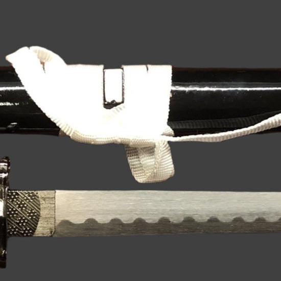 Black & White (Black & Red Writing) Samurai Sword Set