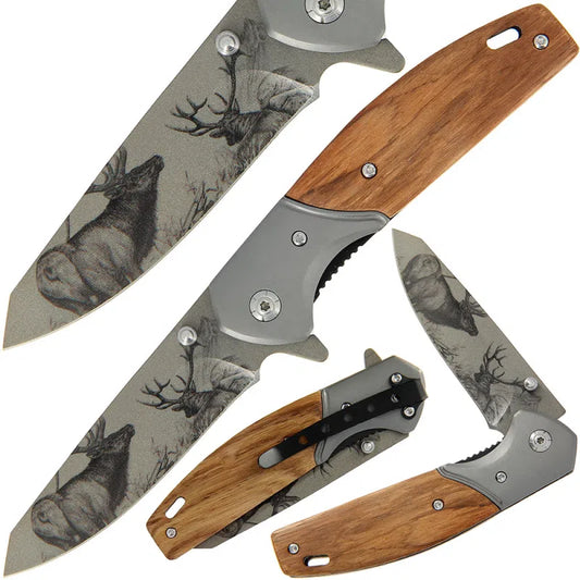 Deer Image Lock Knife