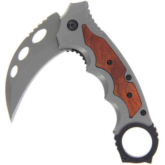 Grey Stainless Linerlock Karambit