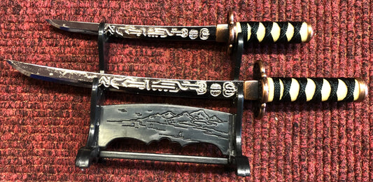 Mini Katana Double Samurai Set