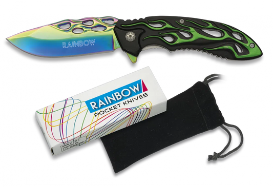 RainBow Green Lock Knife