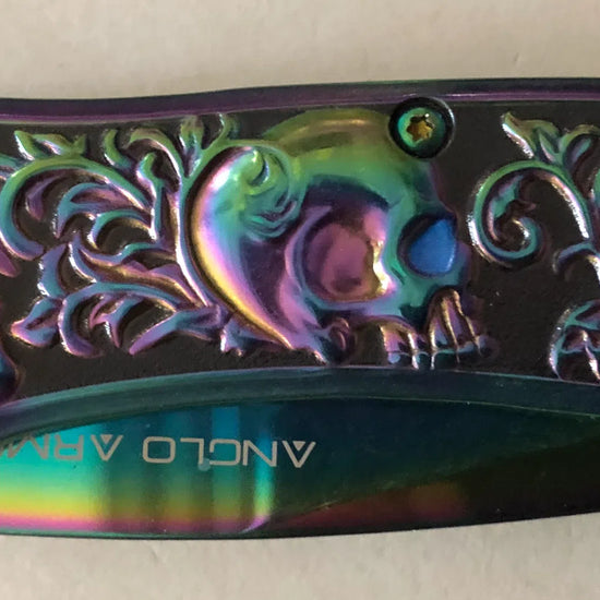 Rainbow Skull Lock Knife