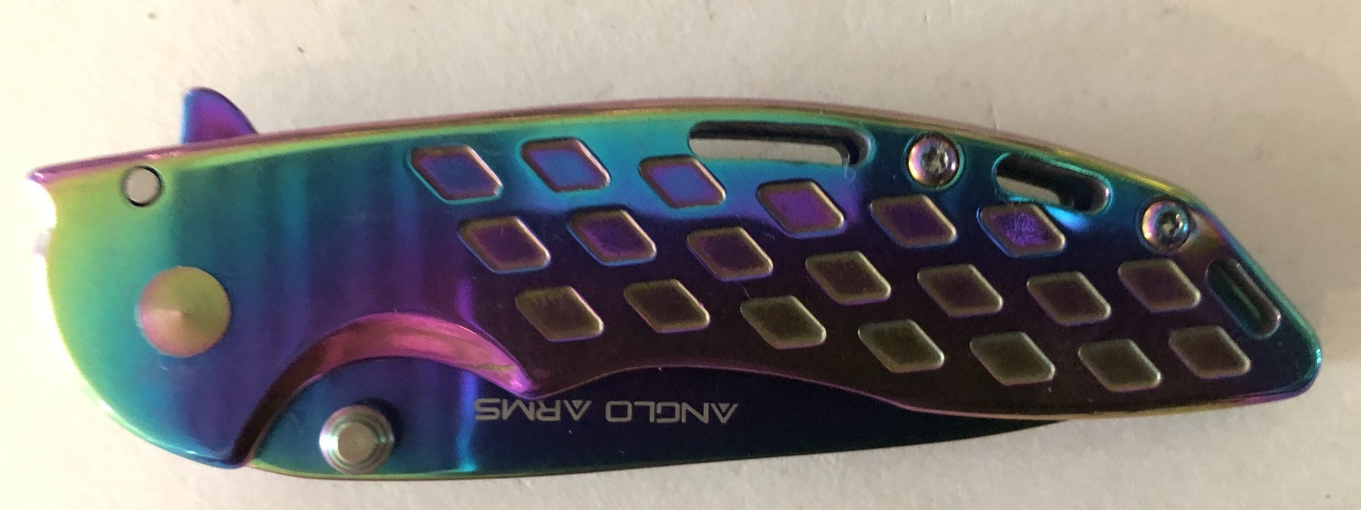 Rainbow Titanium Coated Lock Knife