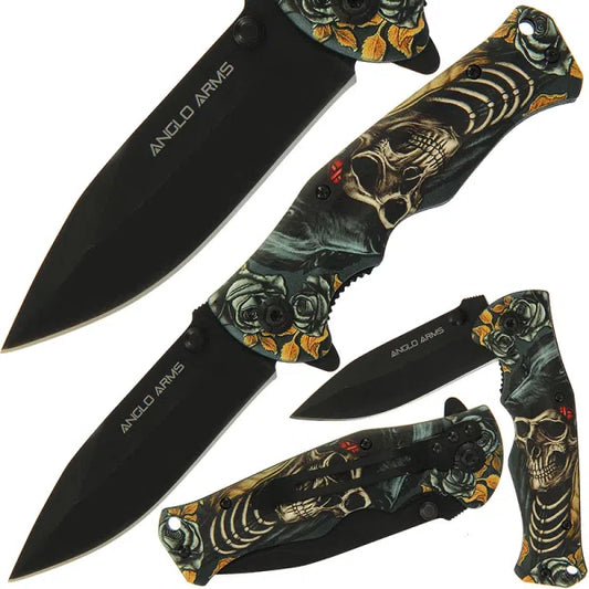 Skull N Roses Lock Knife