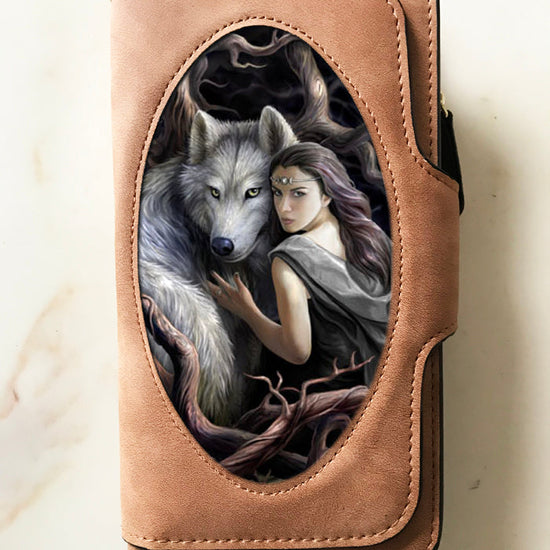 Soul Bond Wolf Suede 3D Purse - Anne Stokes