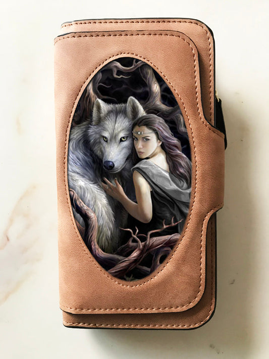 Soul Bond Wolf Suede 3D Purse - Anne Stokes